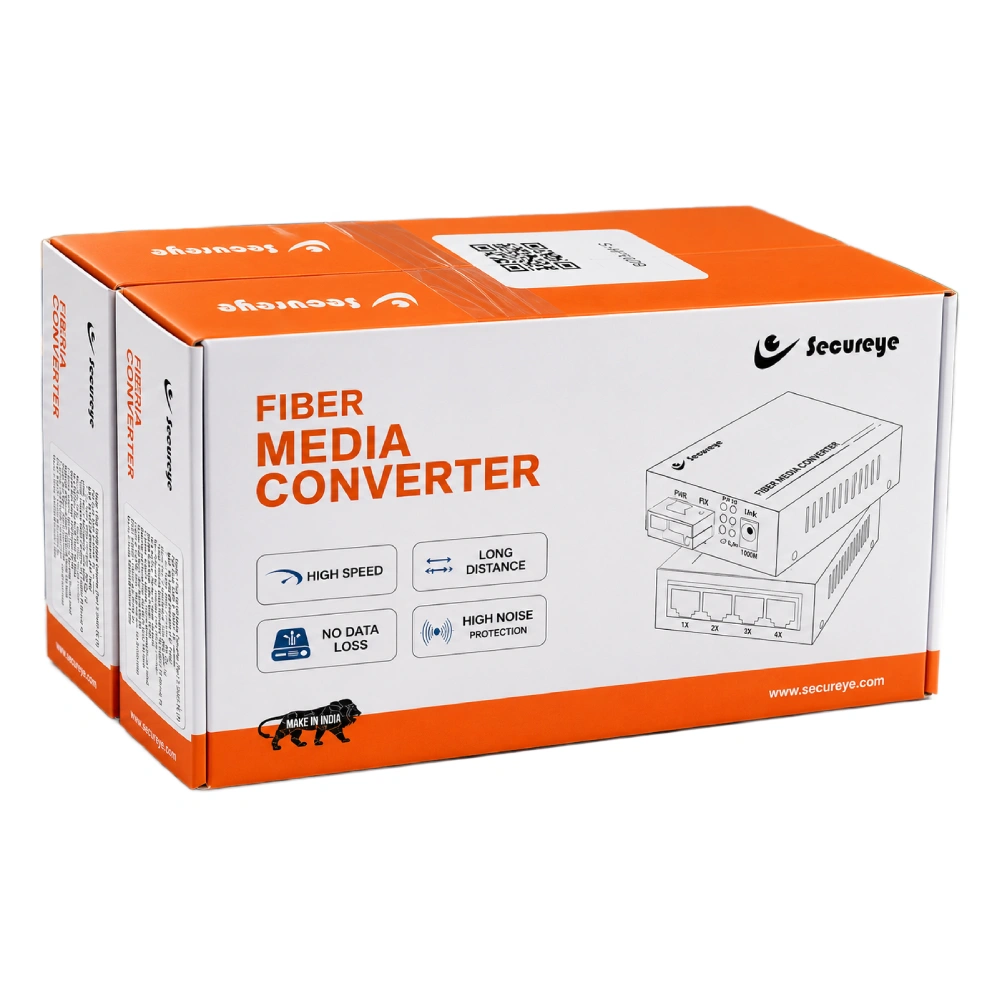 Secureye Fiber Media Converter Pair 10/100 Mbps (Single SC to Lan)